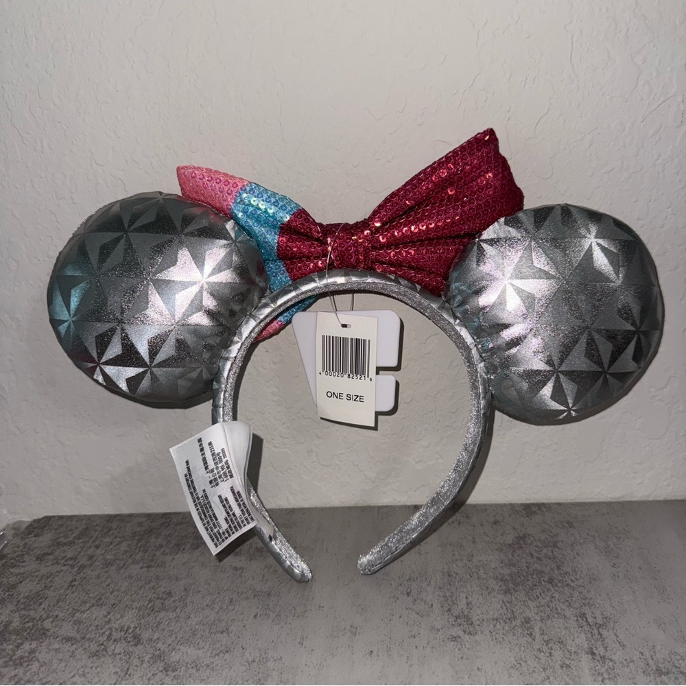 Disney Parks Epcot Spaceship Earth Bubble Gum Wall Minnie Mouse Ears Headband - Picture 2 of 4